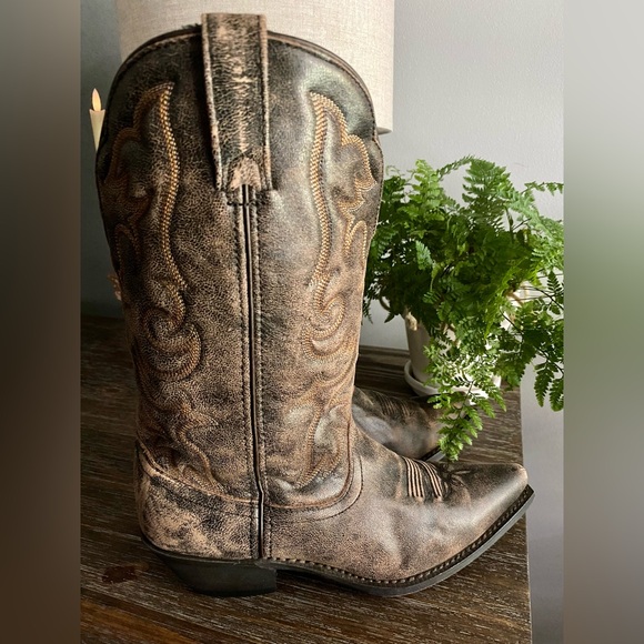Laredo Womens 10M Access Cowgirl Boots Distressed Leather-Rock the South Boots - Picture 3 of 7